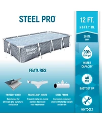 Bestway 12' x 6'7" x 26" Steel Pro Above Ground Swimming Pool Set