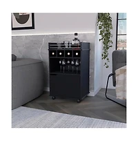 flynama Bar Cart for Living Room with Bottle Storage and Open Shelf