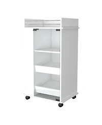 flynama Willow Park Glass Door Bar Cart with Bottle Holder and Casters