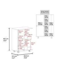 flynama Bar Cart with 2 External Shelves, 6 Wine Racks, Single Door Cabinet and Locking Casters