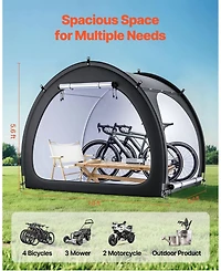 Gouun Outdoor Bike Storage Tent for 4 to 5 Bicycles with Dual Doors