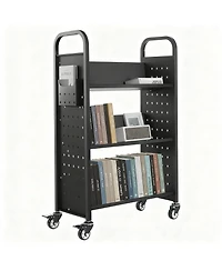 Yigii 3-Tier Rolling Book Cart, 330 lbs Capacity, Silent Casters, Easy Assembly