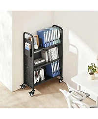 Yigii 3-Tier Rolling Book Cart, 330 lbs Capacity, Silent Casters, Easy Assembly