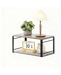 Yigii Floating Nightstand Wall Mounted Wood Shelf Bedroom Bathroom Kitchen Office Storage
