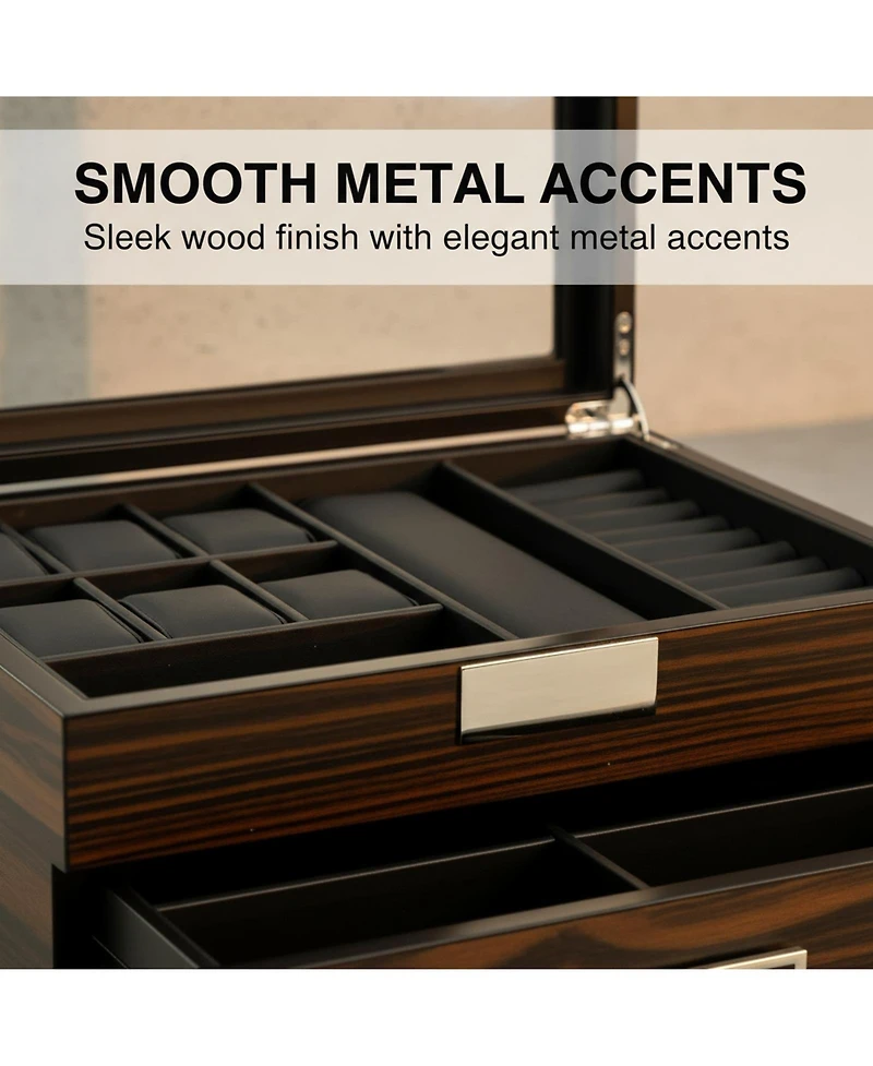 Yigii Executive Unisex Wood Valet Sunglasses Storage