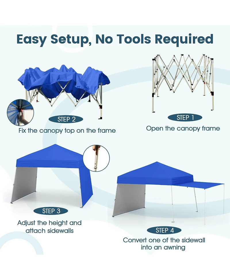 Slickblue Outdoor Canopy Tent Pop Up with Convertible Sidewalls