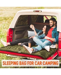 Gnuadz Double Sleeping Bag Adults Pillow Queen Two Person Camping Hiking Backpacking All Season Cold Warm