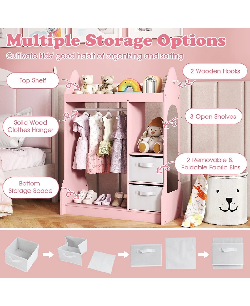 Gouun Closet with Dual Hanging Sections and Doors