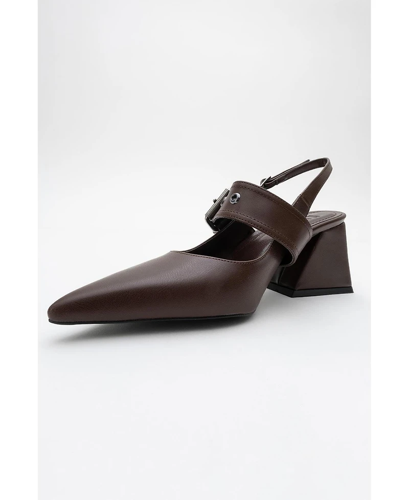 Prologue Shoes Nepido Pointed Toe Block Heel Pump (Women)