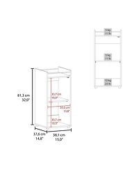 flynama Wenge Glass Door Bar Cabinet with Shelves