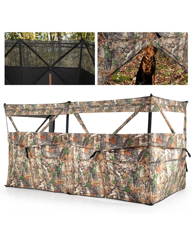 Gouun See-Through Pop-Up Hunting Blind with Dog Door for 1-3 People
