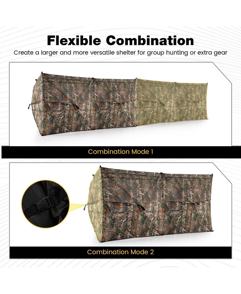 Gouun See-Through Pop-Up Hunting Blind with Dog Door for 1-3 People