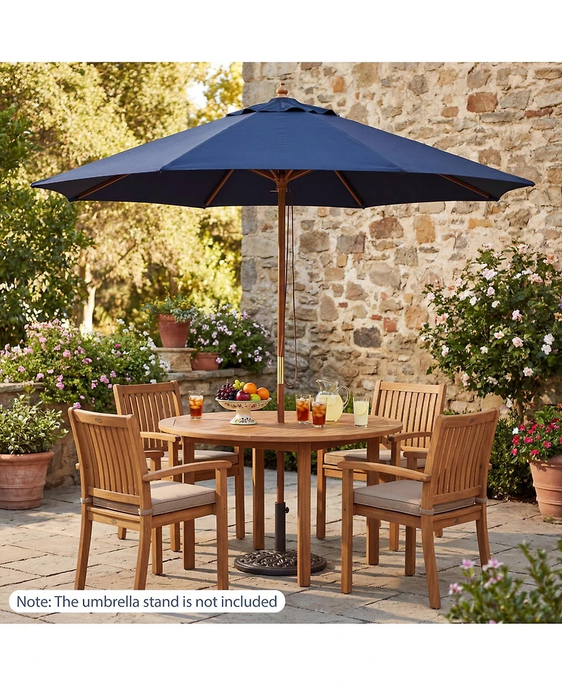 Slickblue Patio Umbrella Outdoor Table Market Umbrella with 8 Sturdy Bamboo Ribs