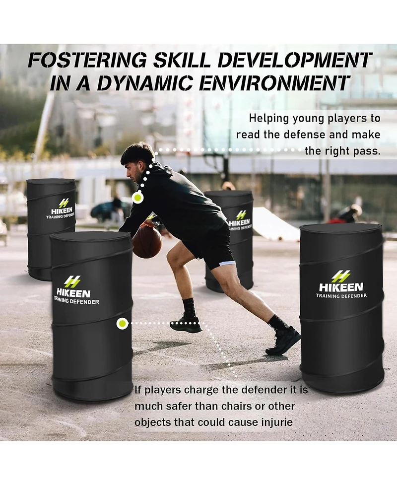 Hikeen Basketball Defender Dummy - Pop Up Safely Simulate Defender - Foldable Training Equipment