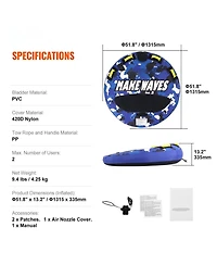 Mecale Inch Round Rider Towable Boat Tube with Nylon Cover