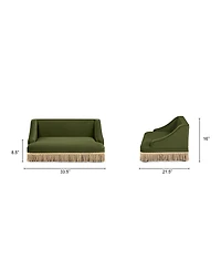 Aostirmotor Performance Velvet Princess Pet Bed Sofa with Fringe Skirt by Duchess