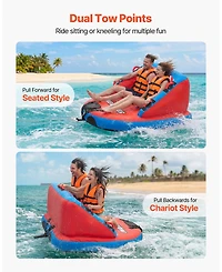 Mecale 2-Rider Towable Tube for Boating 340 lbs Dual Tow Points