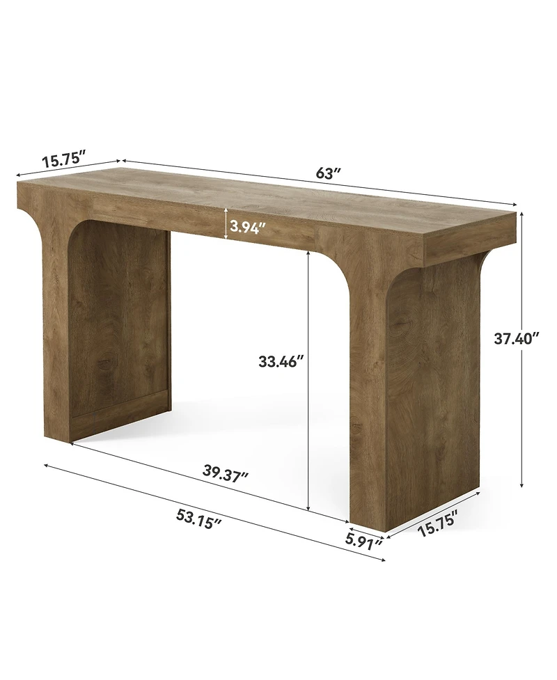 Tribesigns Long Bar Table, Farmhouse Counter Height Pub Table, Rectangular High Top Bar Table