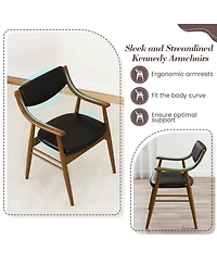 Sugift Wooden Dining Chair Set of 2 with Padded Seat and Back