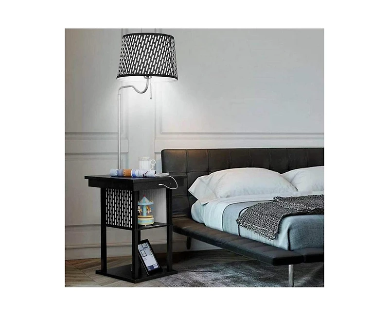 Brightech Madison Led Table & Lamp Combo Bundle with Usb and Wireless Charging Pad, Set of 2