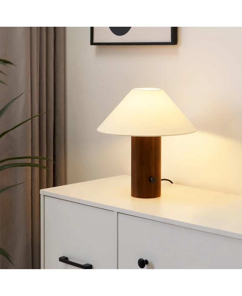 Brightech Oakley Modern Wood Led Desk Lamp with Rotary Knob