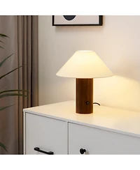 Brightech Oakley Modern Wood Led Desk Lamp with Rotary Knob