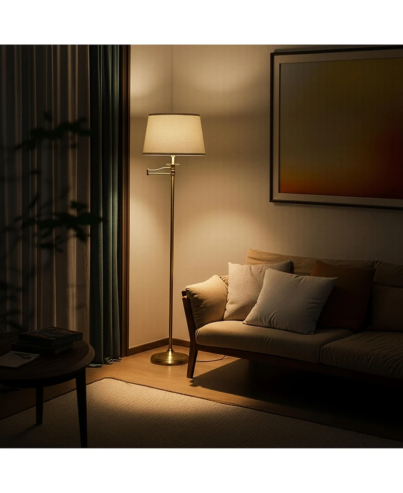 Brightech Caden Classic Led Floor Lamp with Extendable Swing Arm