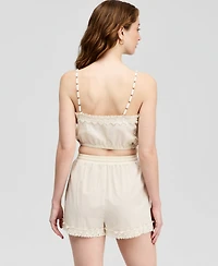 And Now This Women's Floral Embroidered Crop Top, Macy's Exclusive