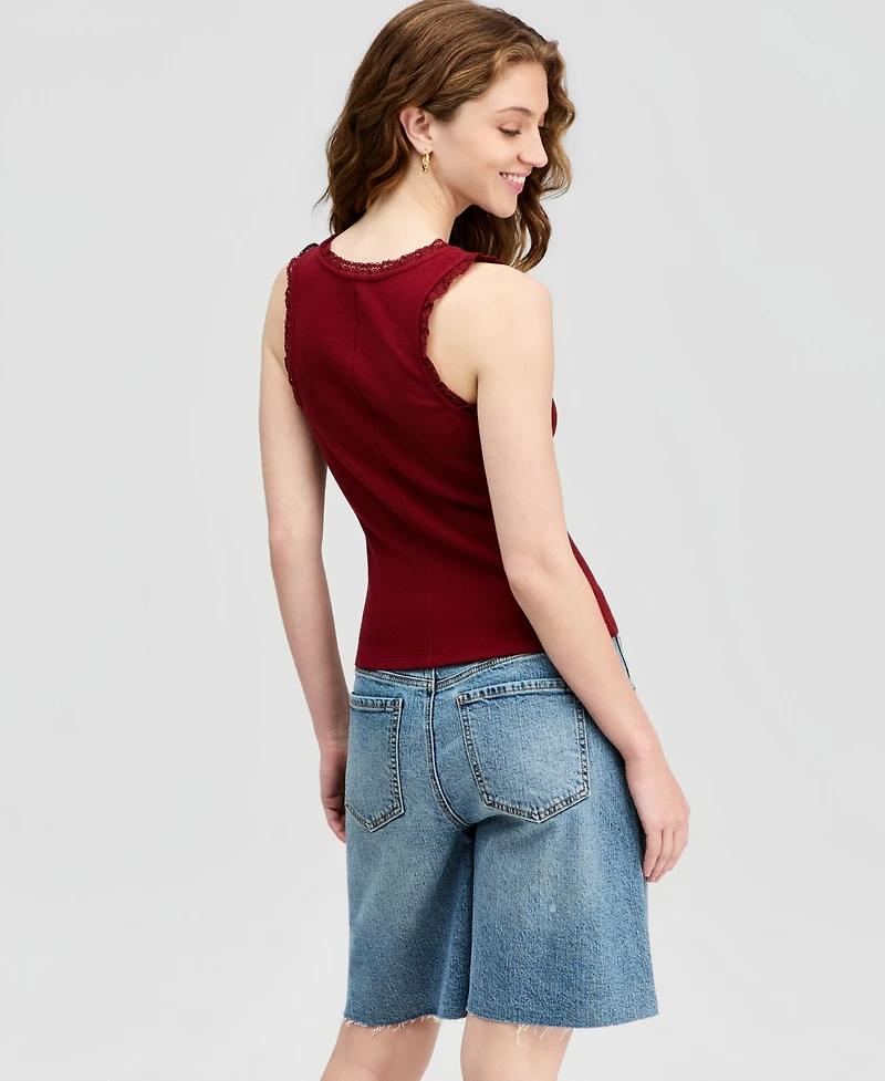 And Now This Women's Sleeveless Lace-Trim Tank Top, Macy's Exclusive