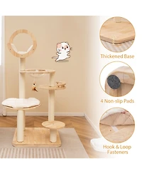 Cozito Cat Tower 4-in-1 Large Wooden with Space Capsule Nest