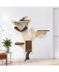Cozito Cat Tower Wall-Mounted Shelves Furniture with Perch