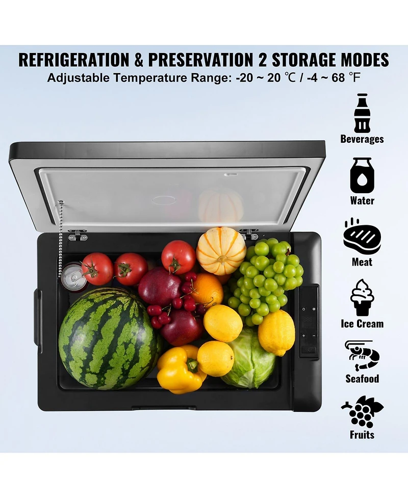 Mecale 70 Liter Portable Car Refrigerator 12V Single Zone for Camping Rv