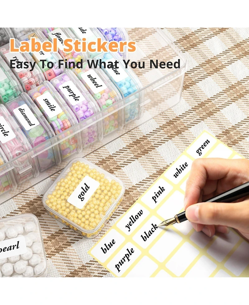 Gnuadz 31pcs Bead Organizer Box Plastic Storage Cases Mini Clear Containers Hinged Lid Rectangle Diy Craft