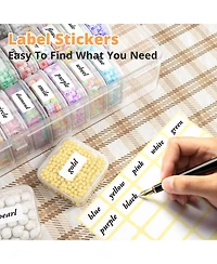 Gnuadz 31pcs Bead Organizer Box Plastic Storage Cases Mini Clear Containers Hinged Lid Rectangle Diy Craft