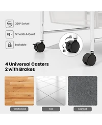 Sugift 9-Drawer Rolling Storage Cart with Colorful Drawers and Metal Frame-Transparent