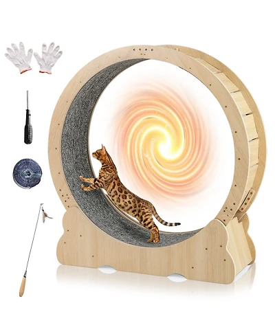 Cozito Cat Exercise Wheel 40 inch with Lockable Carpeted Runway