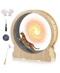 Cozito Cat Exercise Wheel 40 inch with Lockable Carpeted Runway