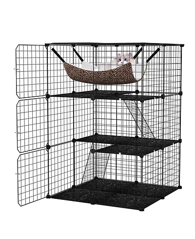 Cozito Cat Cage Indoor 3-Tier Detachable Metal Wire Kennel