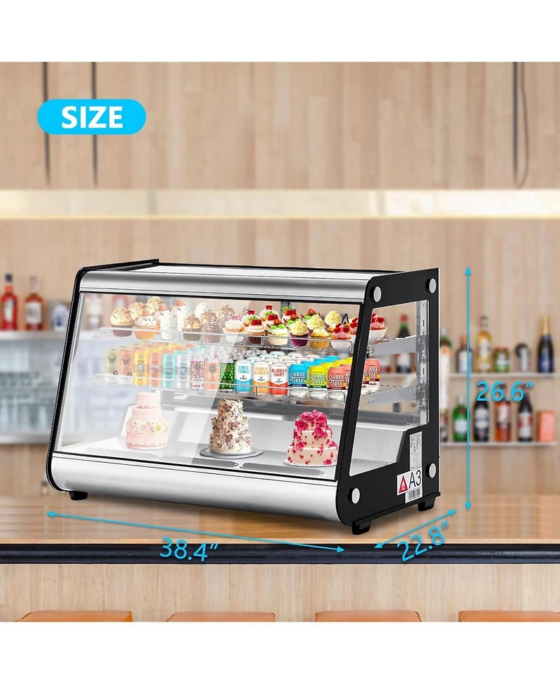 gaomon 183L Cake Refrigerated, Abs + Double-Layer Tempered Glass, Countertop Bakery Display Case for Pastries, Desserts, Beverages, Ideal for Cafe