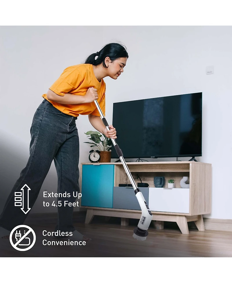 Pursonic Cordless Cleaning Power Bundle - Includes Rechargeable Power Scrubber Brush with 7 Heads Cordless Scrubber Cleaning Brush with 5 Heads