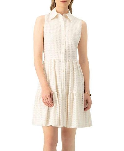 Ivonne Women's Button-Up Sleeveless A-Line Knit Dress