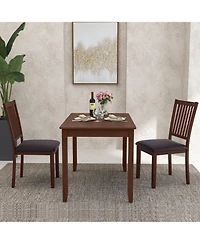 Sugift Upholstered Modern Dining Chair Set of 2 with Slanted High Backrest