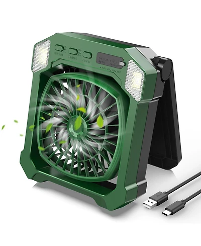 Gnuadz Camping Fan Solar Rechargeable Portable Outdoor Light 10000mAh