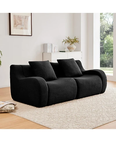 Streamdale Furniture Soft Teddy Fabric Boneless Sofa, No Assembly, Anti-Slip
