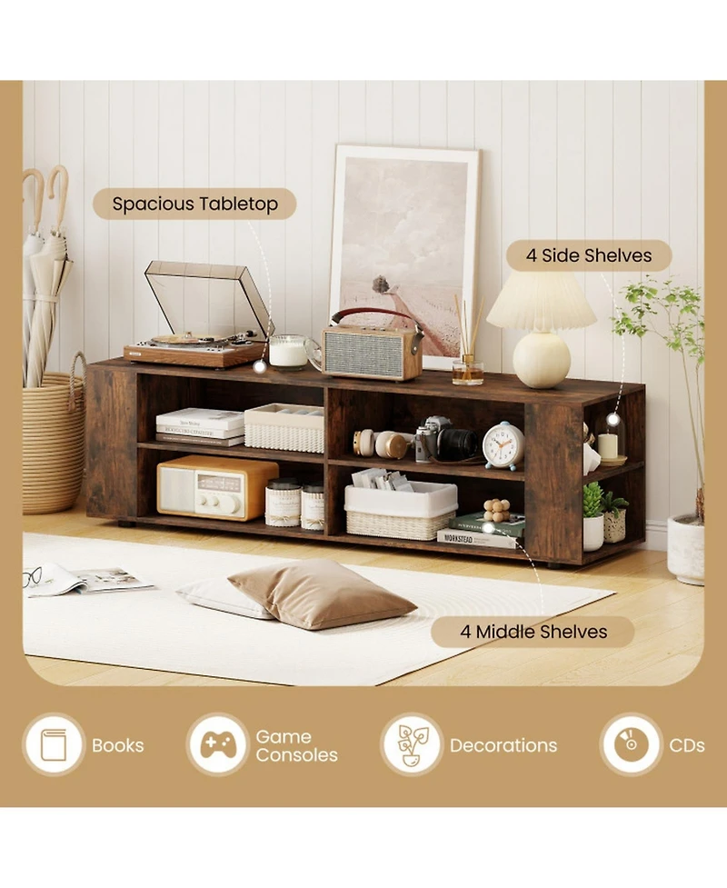 Gouun 8-Shelf Open Entertainment Center for TVs up to 65 inch