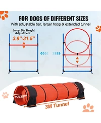 Cozito Dog Agility Training Set 5 Piece Tunnel Hurdles Weave Poles