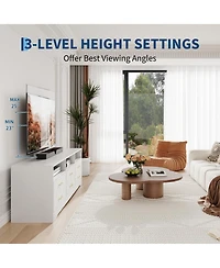 gaomon Home 32" to 80" Entertainment Center, Wood Media Console Dresser with 6 Drawers and Adjustable Bracket.