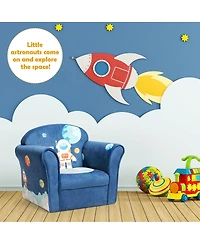 Sugift Kids Astronaut Armrest Upholstered Couch