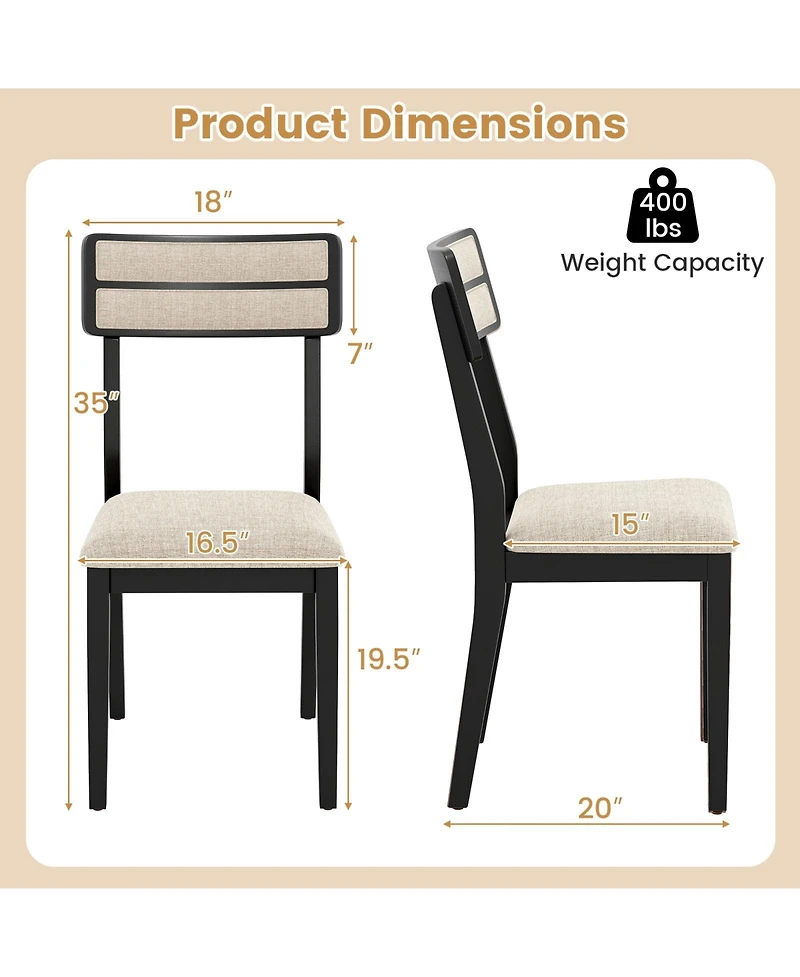 Sugift Modern Dining Chairs Set of 4 with Tilt Backrest for Dining Room