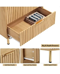 gaomon 48" Tall 5 Drawer Chest of Drawers for Bedroom, Fluted Storage Dresser with Wide Top.